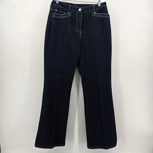 Jones New York Womens Size 10 Dark Wash Flare Jeans Stretch Mid Rise